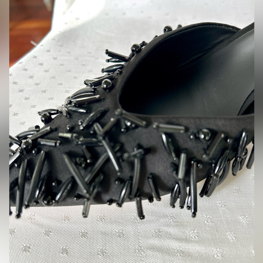 Stylish Black Embellished Mules with heels, Melani x Damrich - Picture 2 of 16